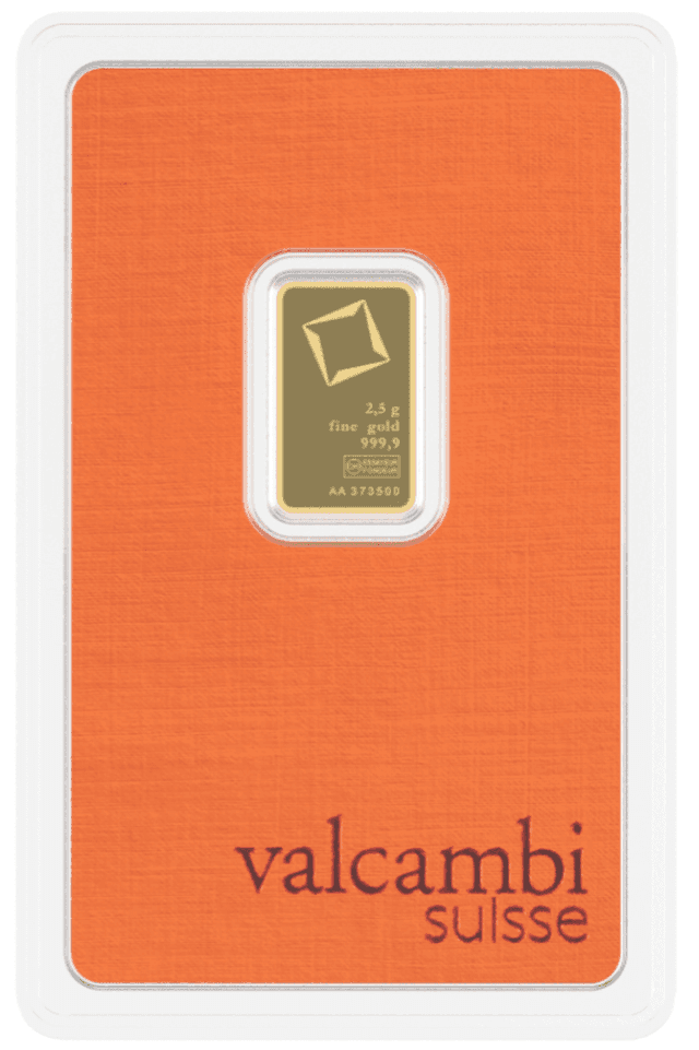 Valcambi 2.5g Gold Bar – 24K | 999.9 Purity