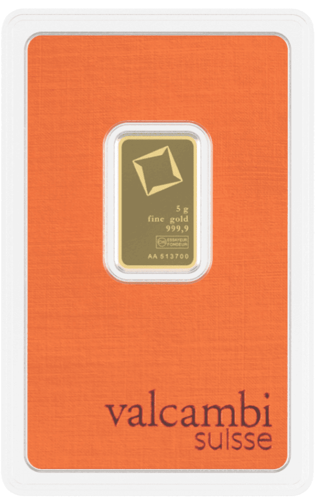 Valcambi 5g Gold Bar – 24K | 999.9 Purity