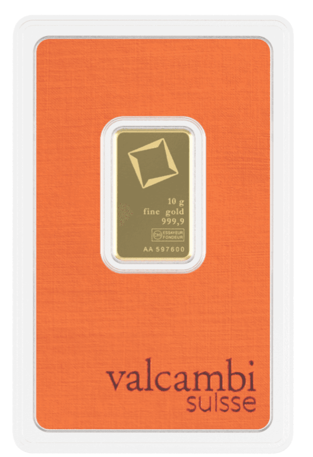 Valcambi 10g Gold Bar – 24K | 999.9 Purity