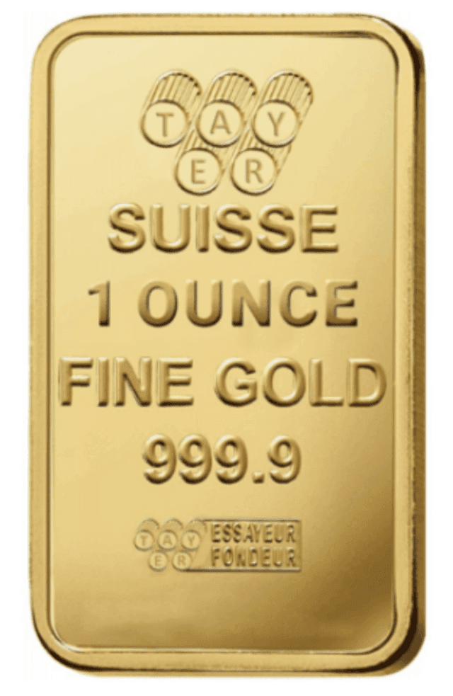 TAYER 31.1g (1 oz) Gold Bar – 999.9 Purity